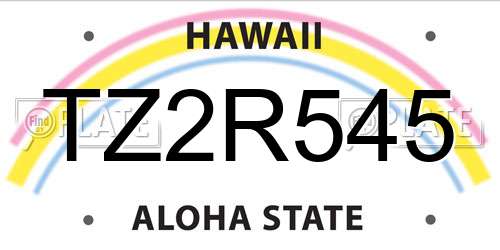 TZ2R545 Hawaii License Plate