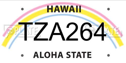 TZA264 Hawaii License Plate