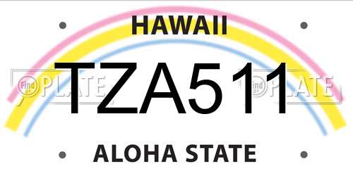 TZA511 Hawaii License Plate