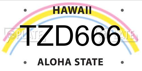 TZD666 Hawaii License Plate