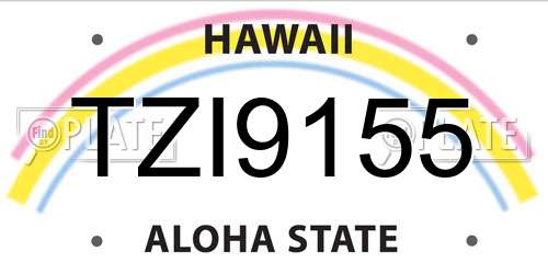 TZI9155 Hawaii License Plate