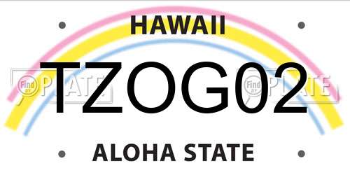 TZOG02 Hawaii License Plate