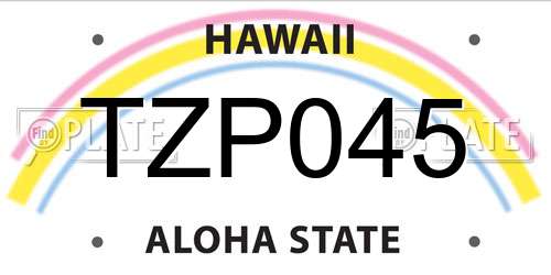 TZP045 Hawaii License Plate