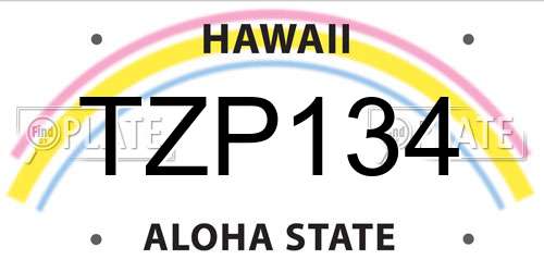 TZP134 Hawaii License Plate