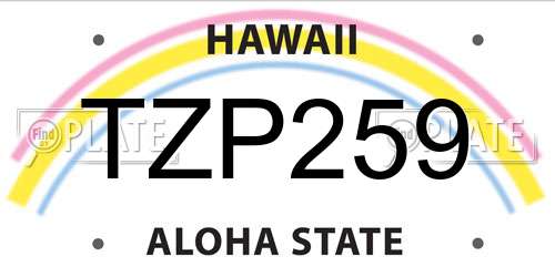 TZP259 Hawaii License Plate