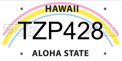 TZP428 Hawaii License Plate