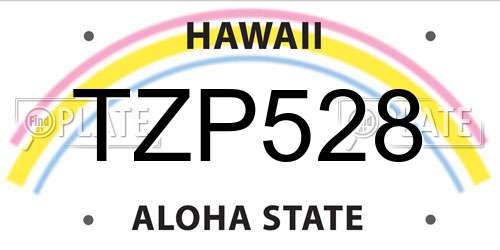TZP528 Hawaii License Plate