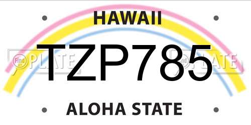TZP785 Hawaii License Plate