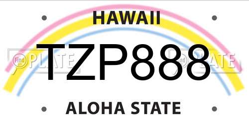 TZP888 Hawaii License Plate
