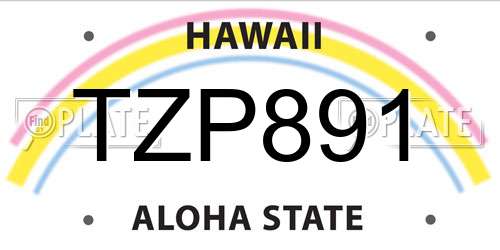 TZP891 Hawaii License Plate