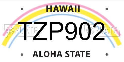 TZP902 Hawaii License Plate