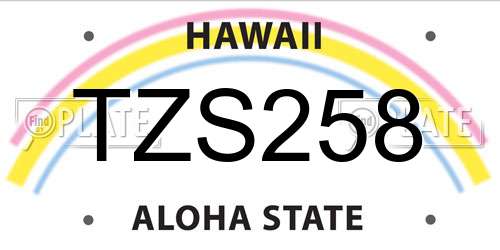 TZS258 Hawaii License Plate