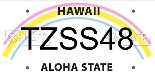 TZSS48 Hawaii License Plate