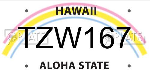 TZW167 Hawaii License Plate