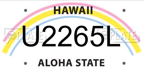 U2265L Hawaii License Plate