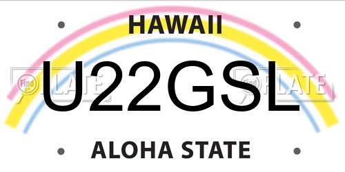U22GSL Hawaii License Plate