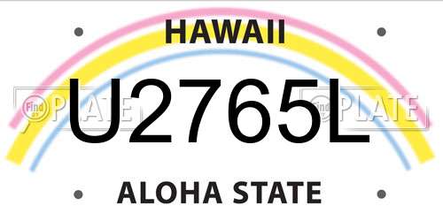 U2765L Hawaii License Plate