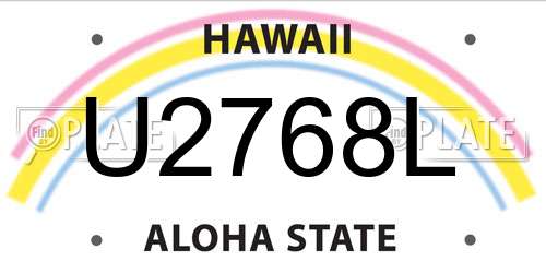U2768L Hawaii License Plate