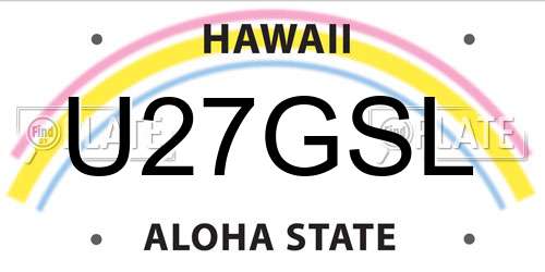 U27GSL Hawaii License Plate