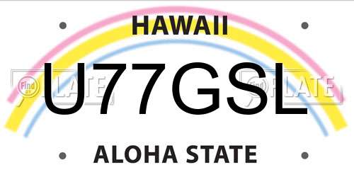 U77GSL Hawaii License Plate