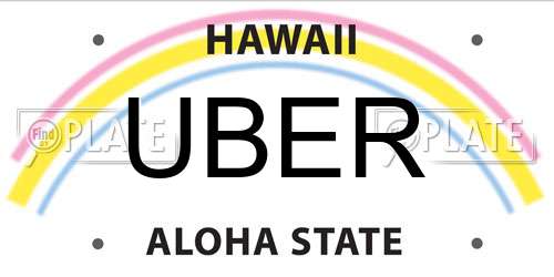 UBER Hawaii License Plate