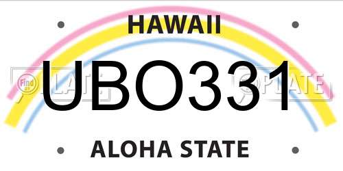 UBO331 Hawaii License Plate