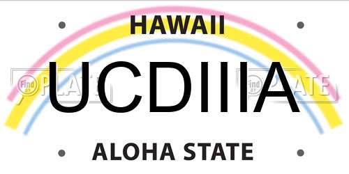 UCDIIIA Hawaii License Plate