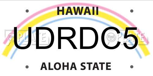 UDRDC5 Hawaii License Plate