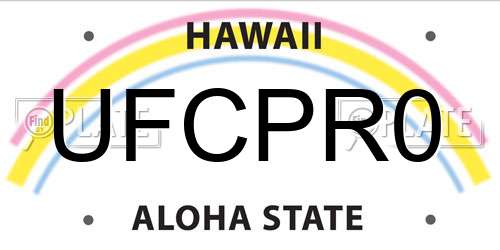 UFCPR0 Hawaii License Plate