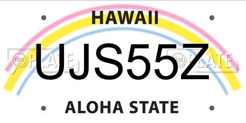 UJS55Z Hawaii License Plate