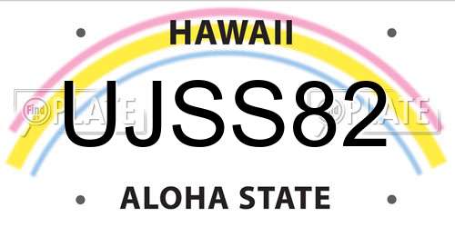 UJSS82 Hawaii License Plate