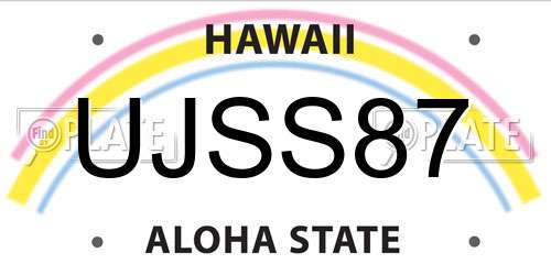 UJSS87 Hawaii License Plate