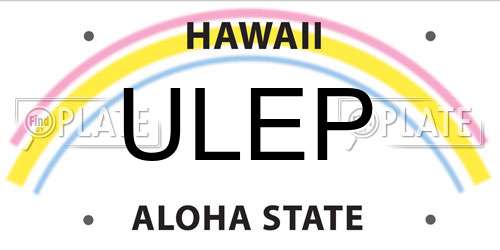 ULEP Hawaii License Plate