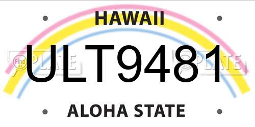 ULT9481 Hawaii License Plate