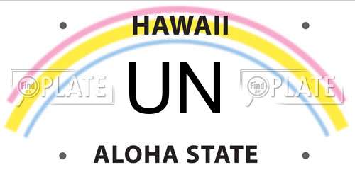 UN Hawaii License Plate