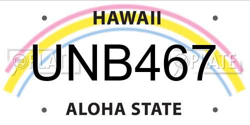 UNB467 Hawaii License Plate