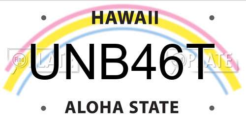 UNB46T Hawaii License Plate