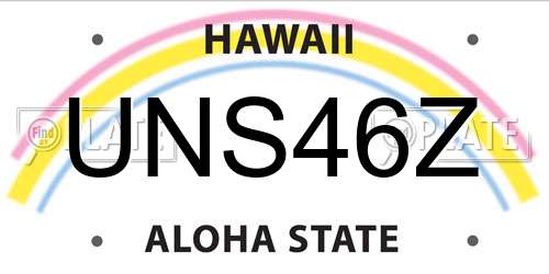 UNS46Z Hawaii License Plate