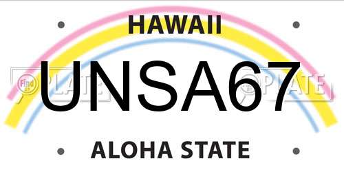 UNSA67 Hawaii License Plate