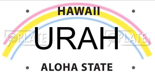 URAH Hawaii License Plate