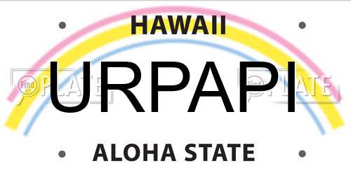 URPAPI Hawaii License Plate