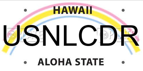 USNLCDR Hawaii License Plate