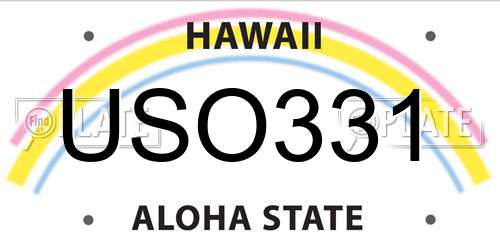 USO331 Hawaii License Plate