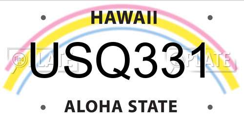 USQ331 Hawaii License Plate