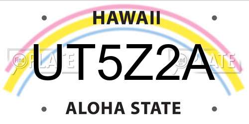 UT5Z2A Hawaii License Plate