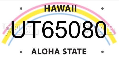 UT65080 Hawaii License Plate