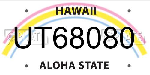 UT68080 Hawaii License Plate