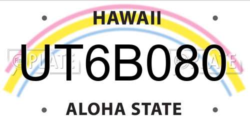 UT6B080 Hawaii License Plate