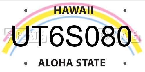 UT6S080 Hawaii License Plate