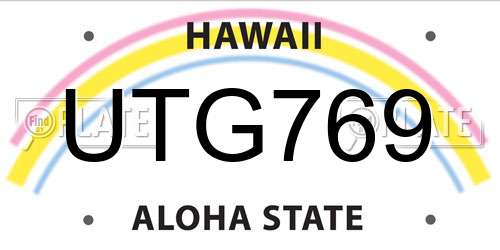 UTG769 Hawaii License Plate